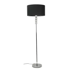 ValueLights Eleanor Modern Silver Chrome & Clear Acrylic Ball Floor Lamp Base