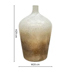 Verre Snowdrop Gold Frosted Vase H25Cm W32Cm