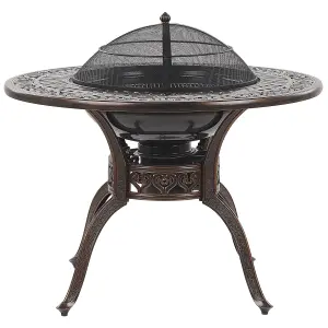 Garden Table Metal Dark Brown MANFRIA