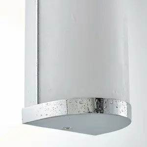 2 PACK IP44 Bathroom Wall Light Chrome & Frosted Glass Modern Twin Curved Lamp