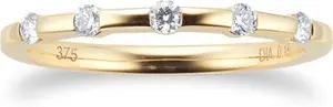 Goldsmiths 9Ct Yellow Gold 0.15Cttw Round Bezel Set Diamond - Ring Size N - Goldsmiths Rings