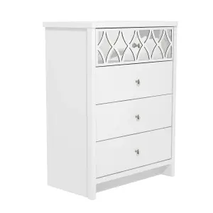 GFW Arianna 4 Drawer Chest with Mirror White