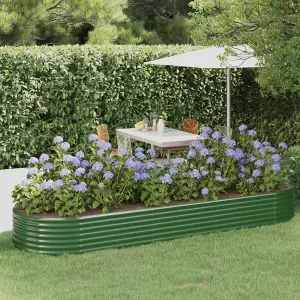 Berkfield Garden Planter Powder-coated Steel 322x100x36 cm Green