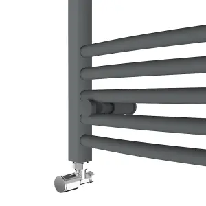 Rinse Curved Bathroom Heated Towel Rail Warmer Radiator Central Heating Anthracite - 800x500mm