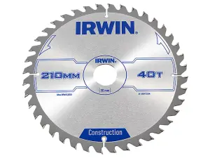 IRWIN Construction Circular Saw Blade 210 x 30mm x 40T ATB