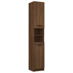 Berkfield 5 Piece Bathroom Cabinet Set Brown Oak Engineered Wood