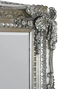 MirrorOutlet Carved Louis Silver Antique Style Wall Mirror 120 x 90