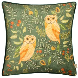 Evans Lichfield Hawthorn Owl Chenille Piped Feather Rich Cushion