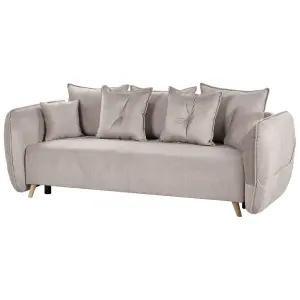 Sofa Bed VALLANES Taupe Velvet