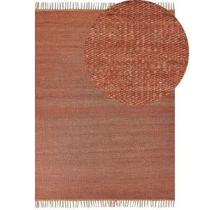 Jute Area Rug 160 x 230 cm Red LUNIA