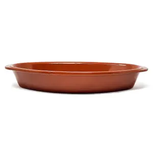 El Toro Glazed Terracotta Brown Kitchen Dining Oval Oven Dishes Set of 2 x 32cm