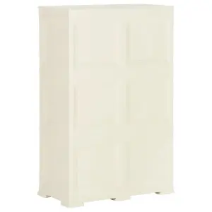 Berkfield Plastic Cabinet 79x43x125 cm Wood Design Cream