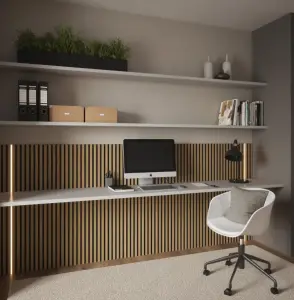 Kraus - Light Oak - Acoustic Slat Wall Panel - (L) 120cm x (W) 57.3cm - Single Panel - Sample Size Available