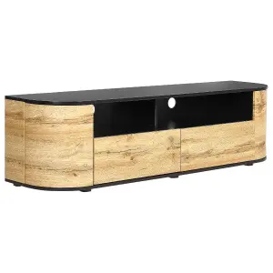 Beliani Rustic TV Stand Light Wood JEROME