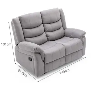 Seattle Manual Fabric Recliner 2 Seater Sofa