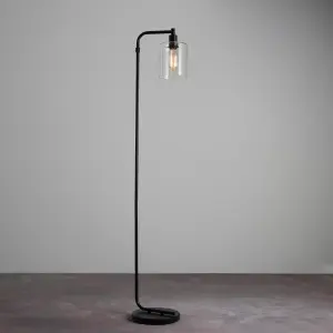 Anson Lighting Newbrook Floor light finished in Matt black and clear glass