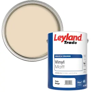 Leyland Trade Vinyl Matt Pale Beige Wipeable Paint 5 Litres