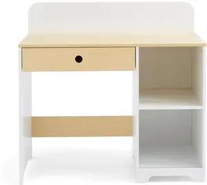 Dunelm Kids Albie Desk And Chair Set, Modern, Natural/White, Wood