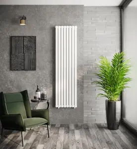 VURTU2 Designer Vertical Double Panel Radiator 1600(H) x 480(W), White, 613633