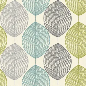 Arthouse Retro Leaf Teal/Green Wallpaper