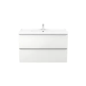 GoodHome Imandra White Wall-mounted Vanity unit & basin set - Includes Lana basin (W)1004mm