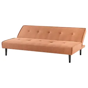 Beliani Retro Sofa Bed VISBY Golden Brown