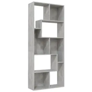 Berkfield Book Cabinet Concrete Grey 67x24x161 cm Engineered Wood