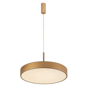 Luminosa Modern LED Hanging Pendant Golden, Warm White 3000K 1800lm