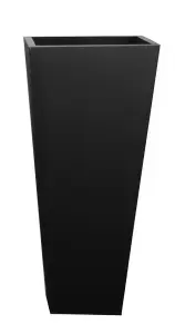 Primrose Black Flared Tapered Outdoor Planter Zinc Galvanised Pot 90cm x 40cm