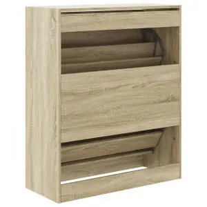 Berkfield Shoe Cabinet Sonoma Oak 80x34x96.5 cm Engineered Wood