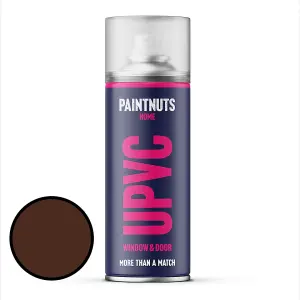 PaintNuts UPVC Door & Window Satin Paint - Mahogany Brown - 400ml Spray Can (RAL8016)