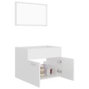 Berkfield 2 Piece Bathroom Furniture Set White Engineered Wood