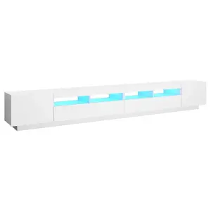 Berkfield TV Cabinet with LED Lights White 300x35x40 cm