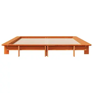 Berkfield Bed Frame without Mattress Wax Brown 120x190 cm Small Double Solid Wood Pine