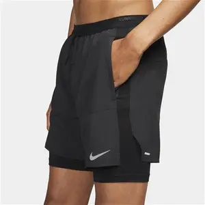 Nike Stride Men's Dri-FIT 13cm (Approx.) Hybrid Running Shorts - Black - Polyester