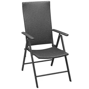 Berkfield Stackable Garden Chairs 2 pcs Poly Rattan Black