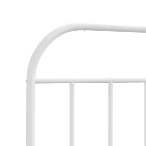 Berkfield Metal Bed Frame with Headboard White 107x203 cm