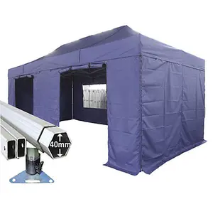 3m x 6m Extreme 40 Instant Shelter Pop Up Gazebos Frame, Canopy & Sides - Navy Blue