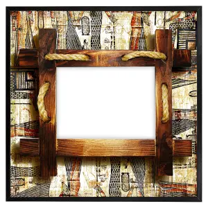 Rustic egyptian wooden frame (Picutre Frame) / 20x20" / Brown