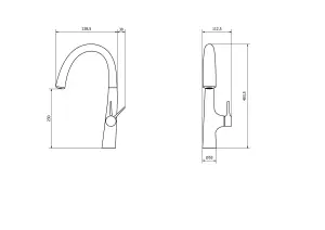 GoodHome Edulis Black Graphite effect Kitchen Side lever Tap