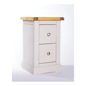 Loreo 2 Drawer Petite Bedside Table Chrome Knob