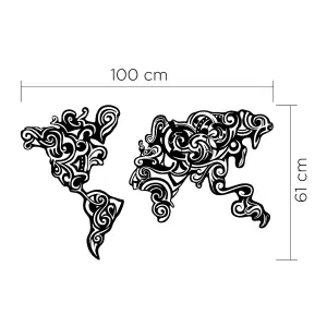 Decortie Modern Metal Wall Art Tribal Home Ornament Decorative Minimalist Design Hanging Wall Sculpture, Black