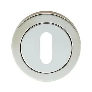 Round Lock Profile Escutcheon 52mm Dia Concealed Fix Bright Steel