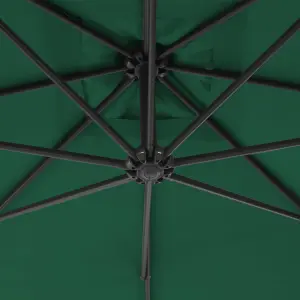 Berkfield Cantilever Umbrella with Steel Pole 250x250 cm Green