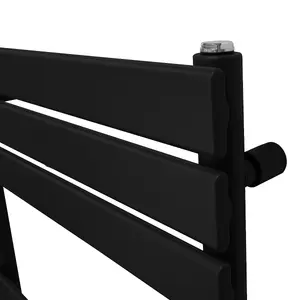 Flat Panel Towel Radiator - 1200mm x 600mm - Black