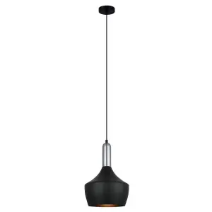 Luminosa Modern Hanging Pendant Black 1 Light , E27