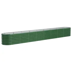 Berkfield Garden Planter Powder-coated Steel 332x40x36 cm Green