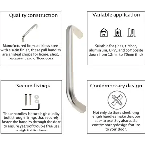 EAI - Contract Bolt Through Pull Handle - 225X19mm - SUS201 - Satin Stainless