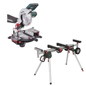 Metabo 240V KS 216 M 216mm Mitre Saw + Roller Stand Lasercut 1100W Compound