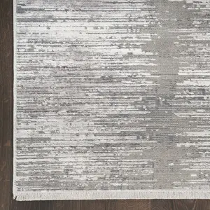 Grey White Modern Abstract Easy To Clean Living Room Bedroom & Dining Room Rug-160cm X 229cm